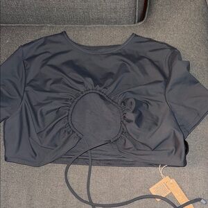 Skimz recycled swim collection  ruched t shirt